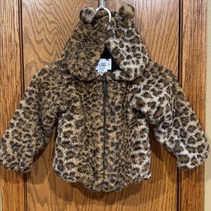 Leopard Print Kids Jacket with Ears